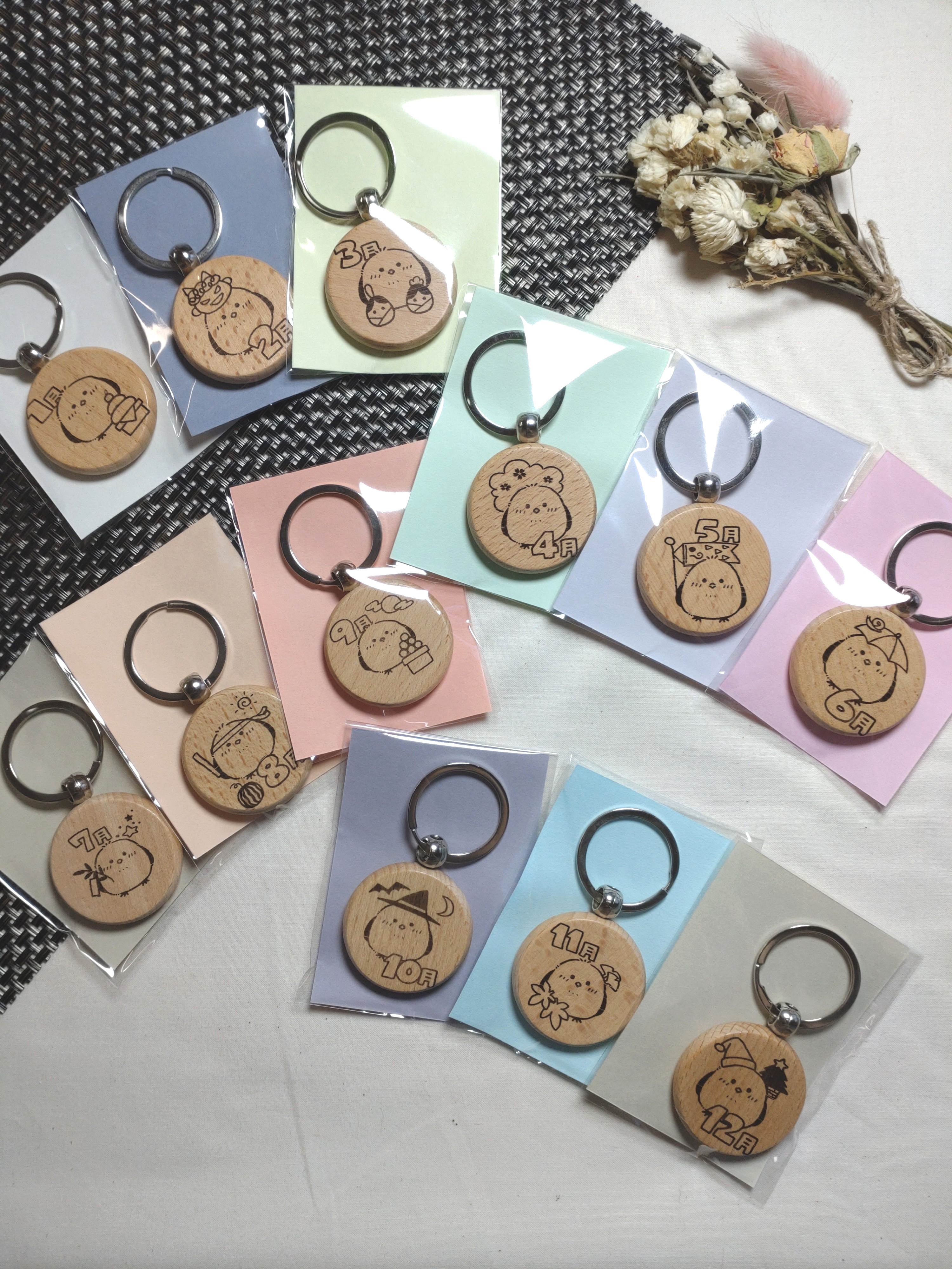 なん＊確認用 お名前入りオーダーメイド木製キーホルダー♫ あんちーくキーホルダー】 キーホルダー 木製 名前入り 木婚式