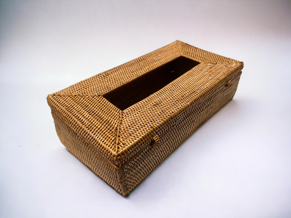 伝統工芸 アタ細工 アタ製　ティッシュケース　ティッシュBOX ティッシュボックス キッチンペーパー ホルダー　 4枚目の画像