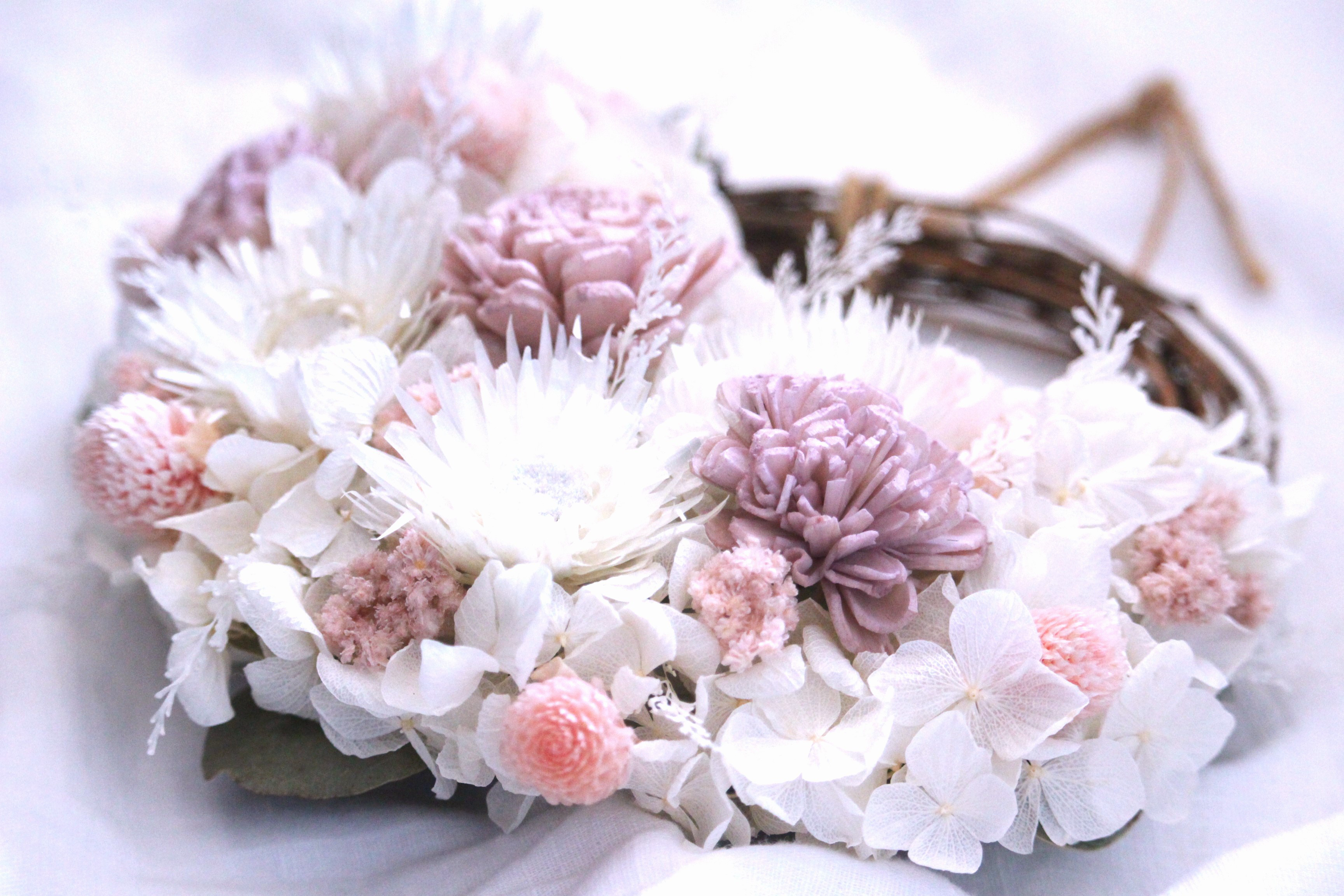 淡いピンク系ドライフラワーハーフリース 淡いピンク系ドライフラワーハーフリース 淡いピンク系ドライフラワー