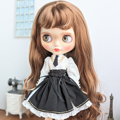 ブライスOF☆アウトフィット☆洋服☆ゴシックストライプワンピ