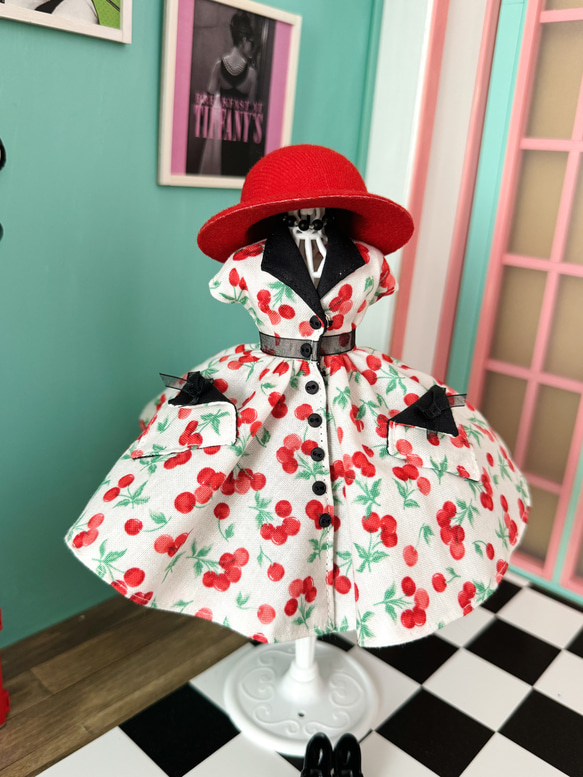 50's ロカビリーワンピース パニエセット さくらんぼ リカちゃん