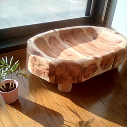 送料無料）再制作 伝統工芸 アタ細工 深めバスケット 猫や犬ベッド寝床