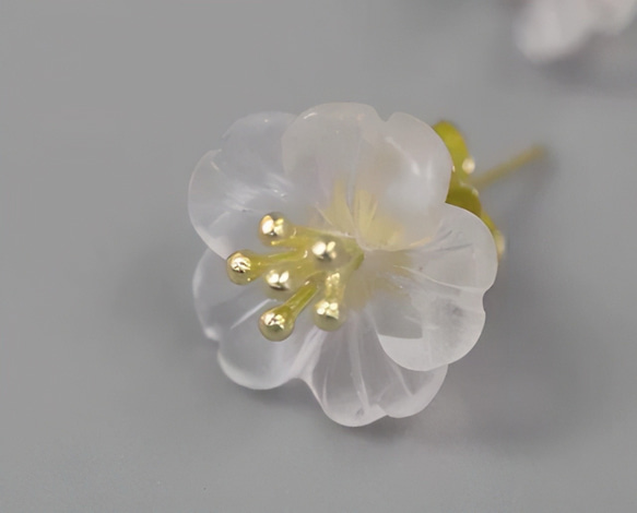 [P75-001] 期間限定　桜　さくら　ピアス　シンプル　水晶　クリスタル　sv925 春コーデ　フック　 6枚目の画像