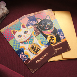 【今人気！】富を引き寄せる✦お守りカード「招き猫カード」Abundance 2枚目の画像