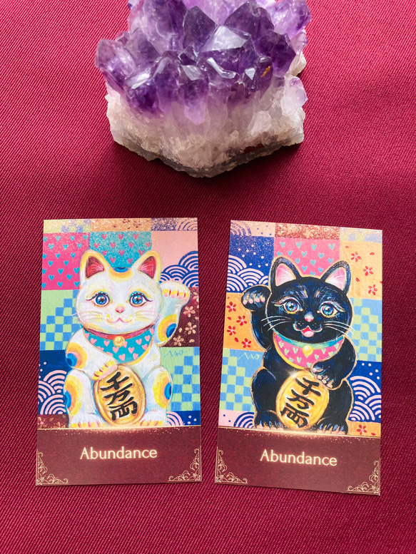 【今人気！】富を引き寄せる✦お守りカード「招き猫カード」Abundance 6枚目の画像