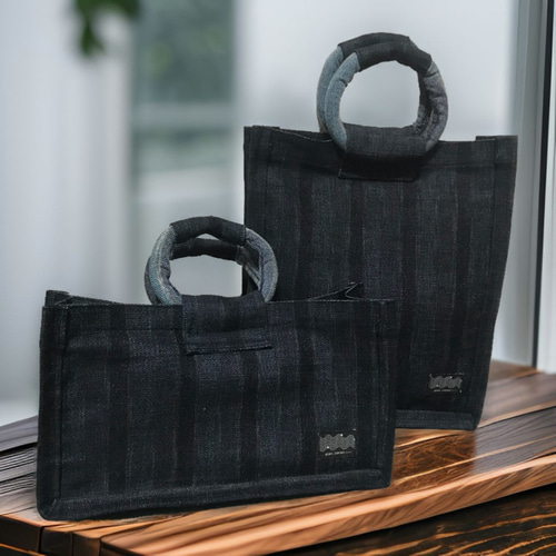 トートバッグ 横長バッグ デニムバッグ 和装にも合うバッグ【受注制作  