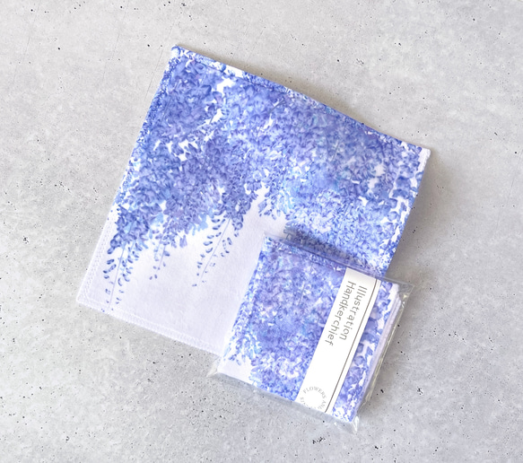 藤 - ハンカチタオル〈20×20cm〉｜草花で彩る、心うるおうアート
