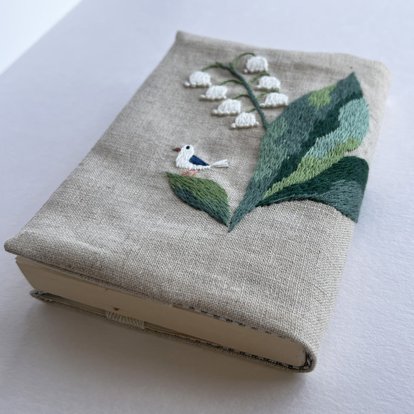スズランと小鳥の刺繍文庫本カバー その他ケース 早川靖子 通販