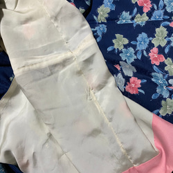 着物 洗える 化繊 ワンピース ドレス ハンドメイド リメイク 帯サッシュベルト KW-302 10枚目の画像