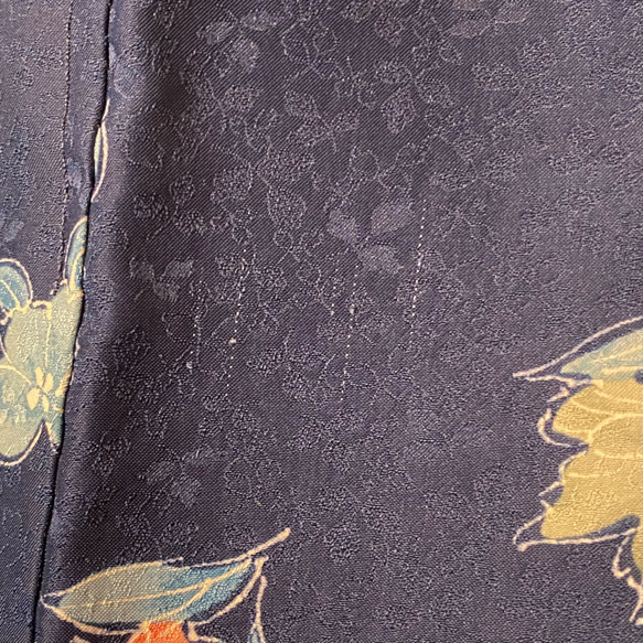 着物 洗える 化繊 ワンピース ドレス ハンドメイド リメイク 帯サッシュベルト KW-302 8枚目の画像