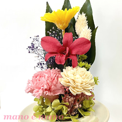 ガラスドーム仏花　紅華 2枚目の画像