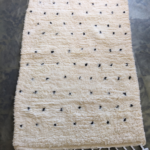 モロッコ ラグ ベニワレン(157×105cm) ドット ブラック カーペット 