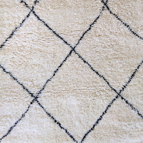 モロッコ ラグ ベニワレンラグ-No4 (156×123cm) ブラック ダイヤ