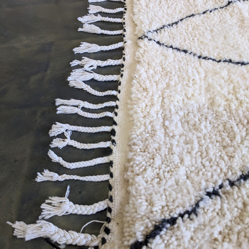 モロッコ ラグ ベニワレンラグ-No4 (156×123cm) ブラック ダイヤ