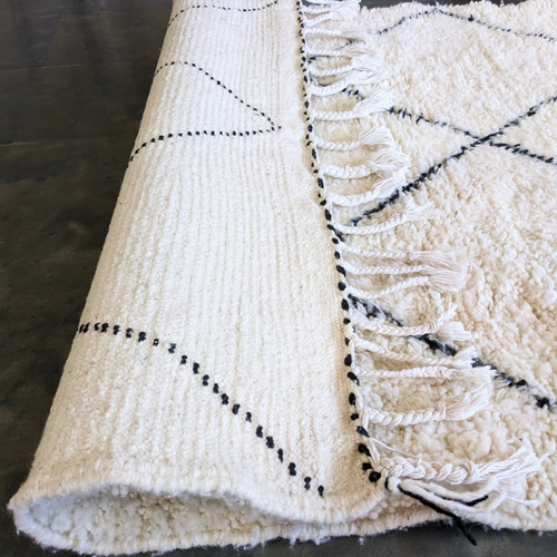 モロッコ ラグ ベニワレンラグ-No4 (156×123cm) ブラック ダイヤ