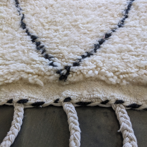 モロッコ ラグ ベニワレンラグ-No4 (156×123cm) ブラック ダイヤ