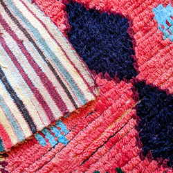 <ヴィンテージ> モロッコ ラグ ボシャルウィットラグ-No1 (183×126cm) カーペット　絨毯 9枚目の画像