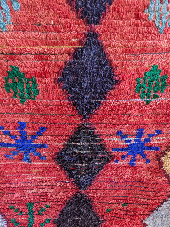 <ヴィンテージ> モロッコ ラグ ボシャルウィットラグ-No1 (183×126cm) カーペット　絨毯 7枚目の画像
