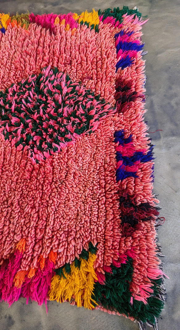 <ヴィンテージ> モロッコ ラグ カーペット ボシャルウィットラグ-No2 (164×87cm)　絨毯 7枚目の画像
