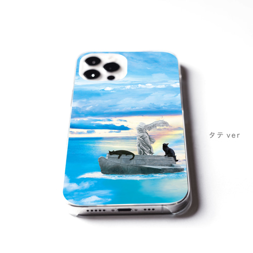 おさんぽネコinルーヴル スマホケース サモトラケのニケ iPhoneケース