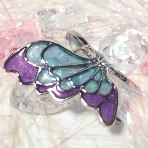 蝶々ポニーフック⑩♡バタフライ☆レジンハンドメイド☆【Papillons 