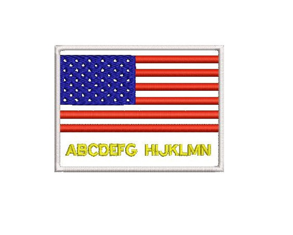 オーダー/ネーム文字入れ刺繍ワッペン/アメリカ国旗柄b/小文字11 オーダー/ネーム文字入れ刺繍ワッペン/アメリカ国旗柄b/小文字11