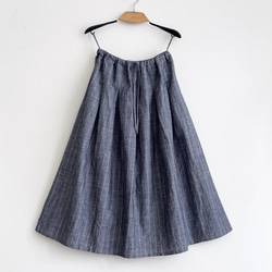 ロングプリーツスカート　* Linen chambray stripe * 6枚目の画像