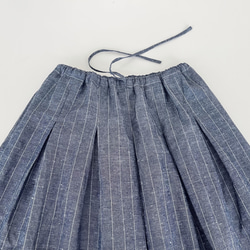 ロングプリーツスカート　* Linen chambray stripe * 7枚目の画像