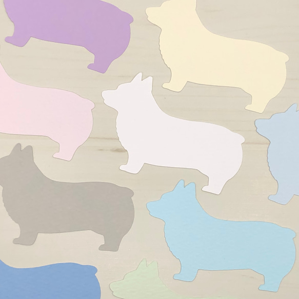 まぁページ♡⃜ ミニカード《18色》コーギー 犬【B073】メッセージカード/タグ