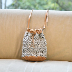 花朵圖案抽繩袋（有襯裡，訂製） 第1張的照片