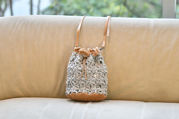 花朵圖案抽繩袋（有襯裡，訂製） 第1張的照片