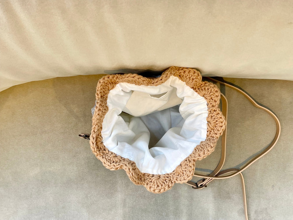 花朵圖案抽繩袋（有襯裡，訂製） 第3張的照片