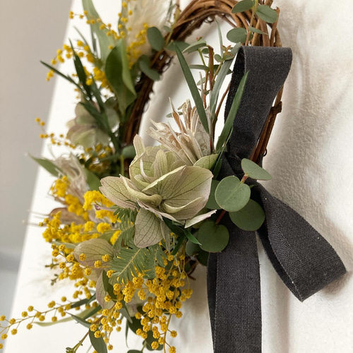 2.ミモザハーフリース ミモザハーフリース2 ドライフラワー le Refuge 通販 17405331｜Creema