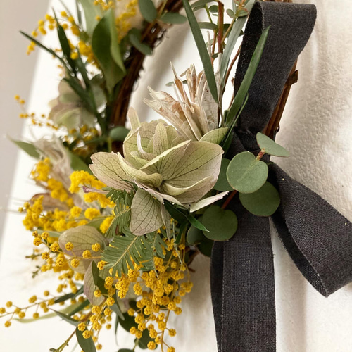 ミモザハーフリース2 ドライフラワー le Refuge 通販 17405331｜Creema