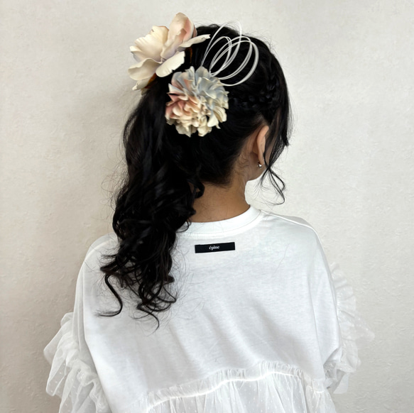 hanakanzashi ドライフラワー 淡い 成人式 卒業式 ウェディング 髪飾り ベッドドレス 簪 4枚目の画像