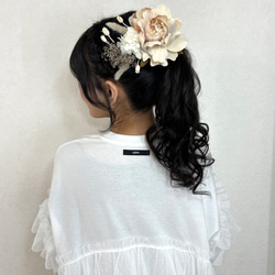 hanakanzashi ドライフラワー 淡い 成人式 卒業式 ウェディング 髪飾り ベッドドレス 簪 3枚目の画像