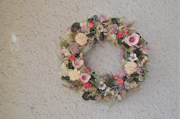 【母の日2024】くすみピンクのwreath 1枚目の画像