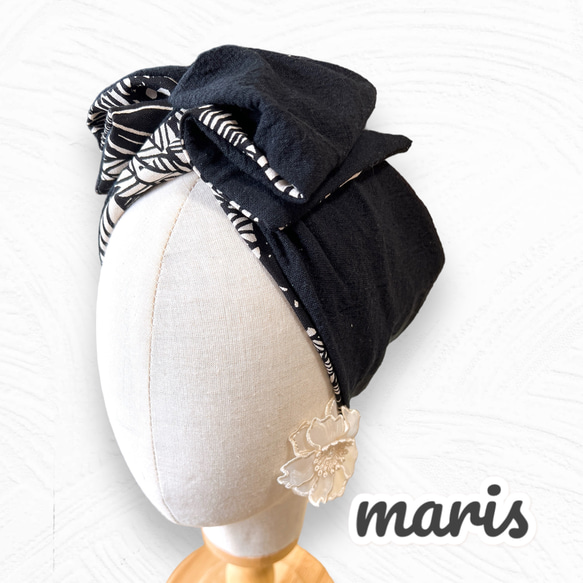 1番人気　ワイヤーターバン　ヘアバンド　カチューシャ　黒　ブラック 7枚目の画像