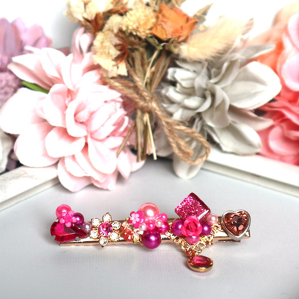 にゃんこリボンのヘアクリップ(ピンク)、ぐで猫 にゃんこリボンのヘアクリップ(ピンク)、ぐで猫 にゃんこリボンのヘア