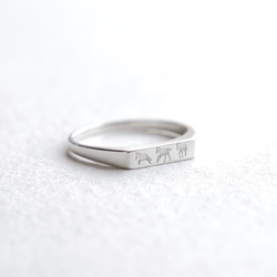 『Horse』Baguette Signet RING / SV925 ≪送料無料≫ 1枚目の画像