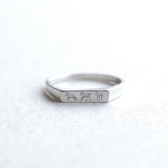 『Horse』Baguette Signet RING / SV925 ≪送料無料≫ 9枚目の画像