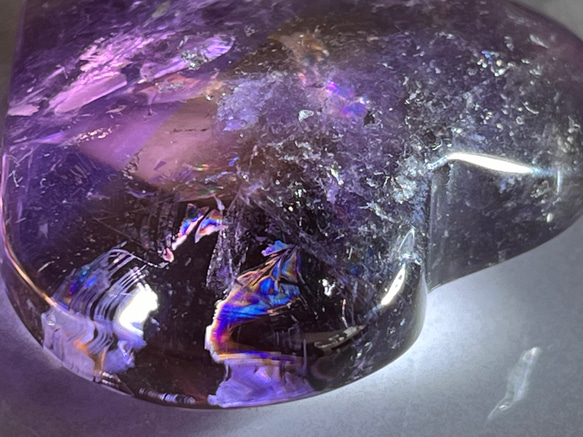 【ストレス軽減】レインボー　アメトリン　ハート形　ポリッシュ　タンブル　原石 4枚目の画像
