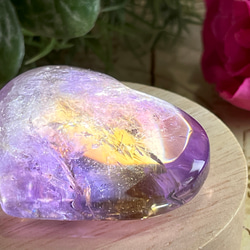 【ストレス軽減】レインボー　アメトリン　ハート形　ポリッシュ　タンブル　原石 5枚目の画像