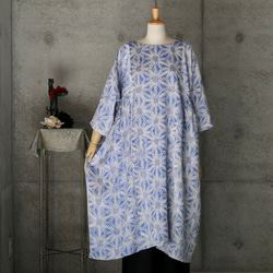 藤娘きぬたや　絞り　チュニックワンピース　フリーサイズ  　着物リメイク　kimono 1枚目の画像