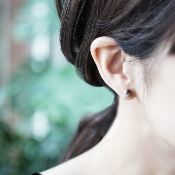 銀色淡水珍珠耳環 ~ Haruzukiyo 第2張的照片