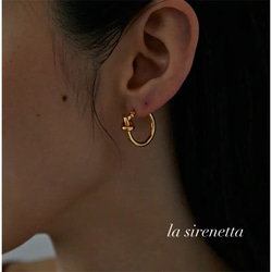 受注製作 ＊ stainless knot hoop pierce 4枚目の画像