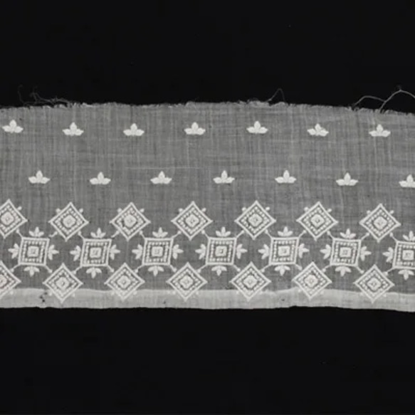 アンティーク オーガンジー生地手刺繍レース（No.L-1204） 1枚目の画像