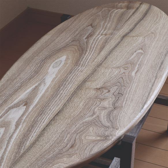 【一点物】ローテーブル　コーヒーテーブル　楕円　タモ　ウォールナット　無垢材 9枚目の画像