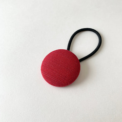 会津木綿のくるみボタンヘアゴム【赤】 ヘアゴム 三日月堂 通販