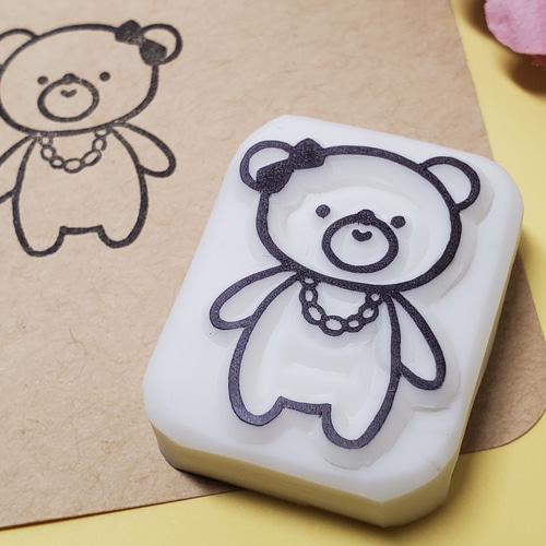 女の子くまさん 消しゴムはんこ はんこ・スタンプ Akihanko 通販